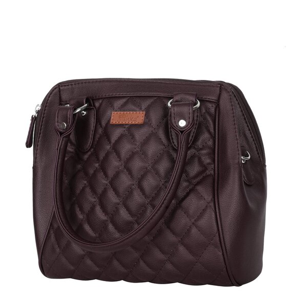 Vegan Leather Women’s Brown Handbag – Top Handle Satchel with Crossbody Strap - Picture 10 of 11